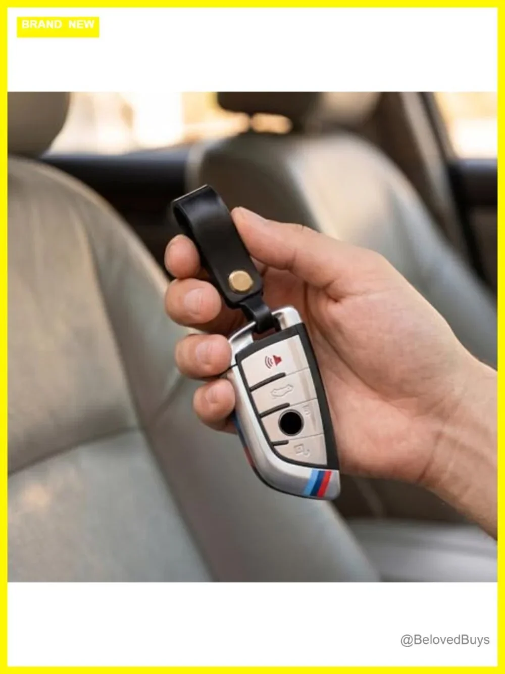 Faux Leather Keychain Strap Detachable Car Key Holder Robust Snap Fob Belt Loop